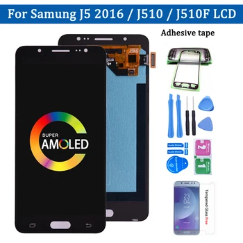 Super Amoled Pro Samsung Galaxy J5 2016 SM-J510F J510FN J510M J510Y J510G J510 LCD Displej s Touch Screen Digitizer Shromáždění
