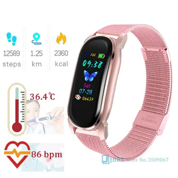 Teplota Chytré Hodinky Muži Ženy hodinky Smartwatch Elektronika Smart Clock Pro Android, IOS Fitness Tracker Pěkný Bluetooth Smart-hodinky