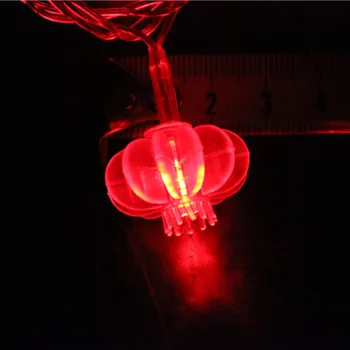 Tradiční red lantern led string světlo 8M s 50ks led baterie provozována pro zásoby strany Čínský Nový Rok Domácí dekoraci