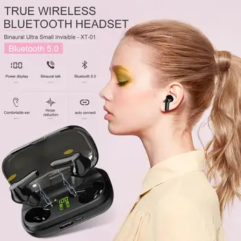 TWS Šumu 9D Stereo Zvuk Music In-Ear Sluchátka Typ-c Power Banka Sluchátka Bezdrátová Blutooth 5.0 pro IOS, Android Telefon