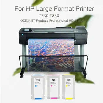 Třetí Strany, 4 KS/Set S Čipem Pro HP 728 Remanufactured Inkoustové Kazety Plné Inkoustu Pro HP DesignJet T730 T830 Tiskárny