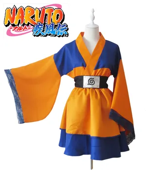 Vlastní Naruto Shippuden Uzumaki Naruto Ženy Lolita Kimono Šaty, Paruku Anime Cosplay Kostým Pro Ženy Oblečení Doprava Zdarma