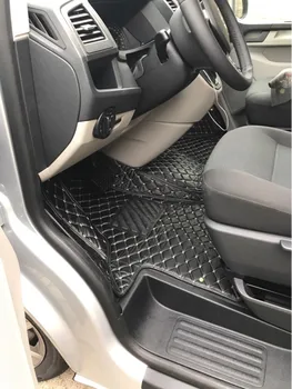 Vysoce kvalitní! Vlastní speciální auto podlahové rohože pro Volkswagen Multivan Transporter T5 2 sedadla-2003 vodotěsné auto koberce
