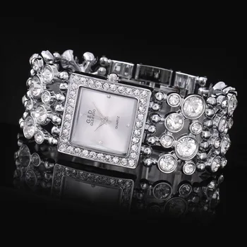 WA171 Ženy Hodinky Módní G&D Značky Luxusní Gold Crystal Náramek Hodinky Dámy Oceli Quartz Náramkové hodinky Dámské Hodinky