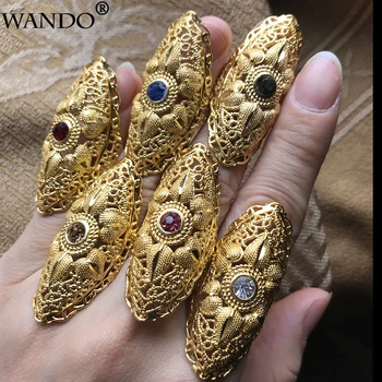 Wando Etiopské Velké Prsteny Vícebarevné Zlaté Barvy pro Ženy, Módní Africké Arabské Prsten Blízkém Východě Šperky Kouzlo, Strana, Svatební Dar