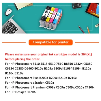XiangYu 364 XL Kompatibilní Cartridge vyměňte za HP 364 pro Inkoustové Kazety HP364 Deskjet 3070A 5510 6510 B209a C510a C309a Tiskárny