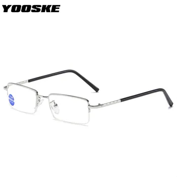 YOOSKE Anti-blue light Půl Rám Brýle na Čtení Ženy Muži Obchodní Presbyopickém Brýle Dioptrické +1.5 +2.0 +2.5 +3.0 +3.5 +4.0