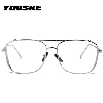 YOOSKE Transparentní Brýle Ženy Muži Nadrozměrné Slitiny Brýle Optické Rámy Žena Muž Jasné, Krátkozrakost Rám