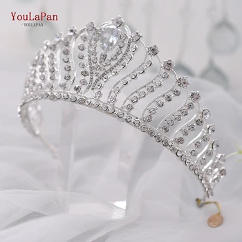 YouLaPan HP325 Luxusní Drahokamu Svatební Čelenky Koruny Barokní Crystal Čelenka Vlasy, Šperky, Svatební Headpieces Stříbrná Čelenka