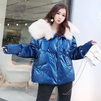 Zimní fox kožešiny dolů kabát ženy krátký odstavec 2019 nové korejské verzi tenké volné chléb oblečení žena zimní kabát příliv