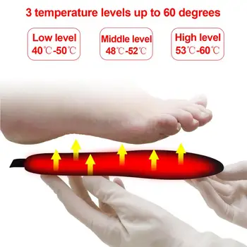 Zimě Vyhřívaný Stélka USB Dobíjecí Nastavitelná Teplota Dálkové Ovládání Bezdrátové Noha Teplejší Elektrické Topení Stélka