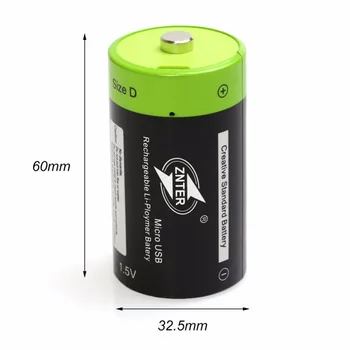 ZNTER Vysoce Kvalitní Praktické 1.5 V 4000mAh USB Dobíjecí D Baterie Lithium Polymer pro Fotoaparát Drone Příslušenství Hot Prodej